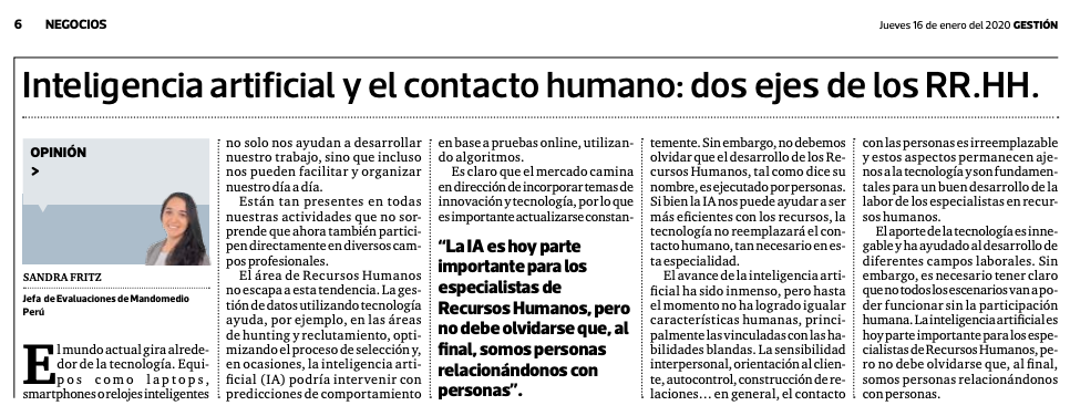 Inteligencia artificial y el contacto humano | Mandomedio Perú